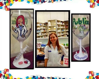 Pharmacy Wine Glass, Pharmacist Wine Glass, Occupational Wine Glass