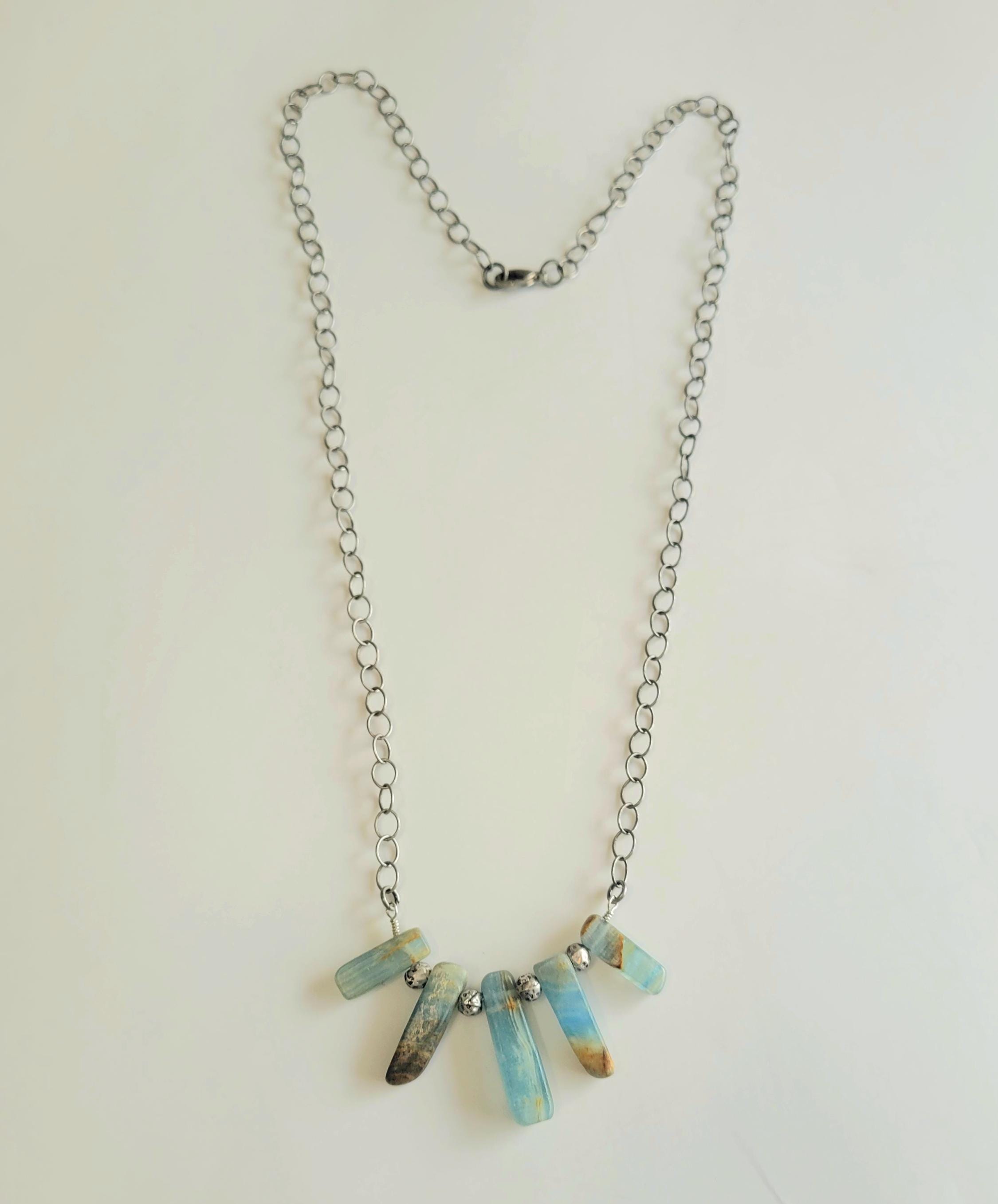 Collier Argent Rhodié Onyx rond Ref. 57062