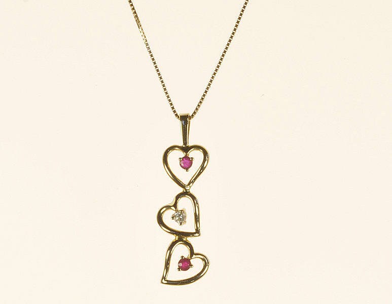 Diamond Ruby Heart Pendant Fine Jewelry 14k Gold Necklace - Tsv Custom Pendants