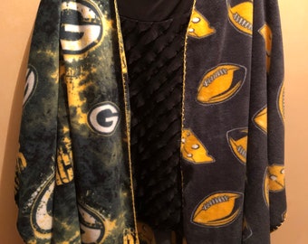 Green Bay Packers poncho alpaca wool handcrafted American Football poncho