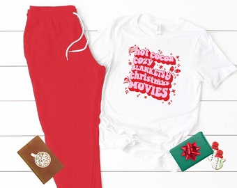 Loungewear Women, Christmas Pajama Set, Christmas Pajamas, Christmas Lounge Set, Hot Cocoa, Christmas Movies, Christmas Movie Binge