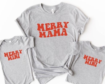 Merry Mama and Mini, Mommy and Me, Family Christmas Pajamas, Family Christmas Shirts, Christmas T Shirt, Toddler Christmas Shirt