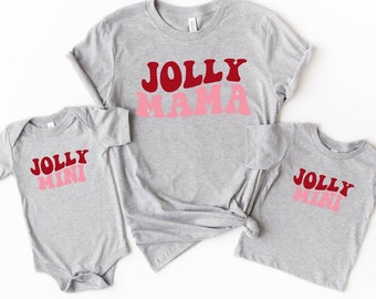 Jolly Mama, Jolly Mini, Mommy and Me, Family Christmas Pajamas, Family Christmas Shirts, Christmas T Shirt, Toddler Christmas Shirt