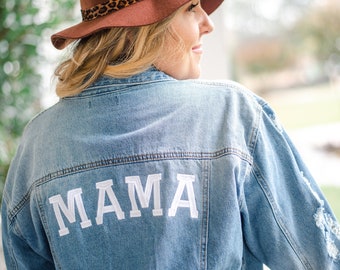 mama and baby jean jacket