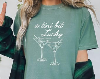 St Patricks Day T-Shirt: Tini Bit Lucky, Martini Shirt