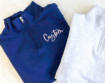 Quarter Zip Monogram Sweatshirt, Monogram Pullover, Monogram Fleece, Personalized Gifts, Monogram Sweatshirt, Monogram Hoodie, Gifts for her