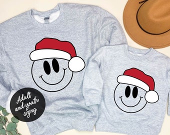 Family Christmas Shirts, Christmas T Shirts, Matching Family Shirts, Matching T Shirts, Matching Christmas Shirts, Smiley Face Santa