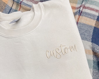 Custom Sweatshirt, Custom Embroidered Sweatshirt, Embroidered Crewneck, Gift for Her, Gift for Him, Mothers Day Gift, Personalized Gift