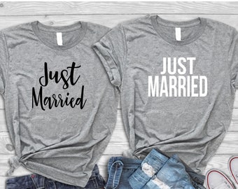 Just Married Shirt Set, Honeymoon Shirts, Husband and Wifey Shirt Set, Wifey Shirt, Wifey Husband Shirts, Mr and Mrs Shirts, Just Married