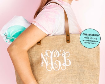 Monogram Beach Tote For Teens Personalized Tote Bag Carryall Bag Beach Bag Overnight Bag Bridesmaids Gifts Personalized Gifts For Her