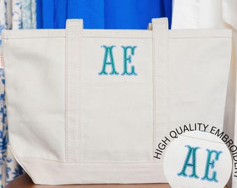 Embroidered Personalized Canvas Tote Bag – Large Travel Bag