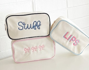 Easter Gifts, Bridesmaid Gifts, Makeup Gift Personalized, Personalized Makeup Bag, Travel Makeup Bag, Basic Makeup Bag, Canvas Makeup Bag