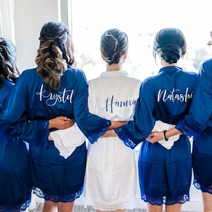 Bridesmaid Robes, Bridesmaid Proposal, Bridal Shower Robes, Blue Bridesmaid Robes, Getting Ready Outfits, Bridal Getting Ready Outfit