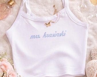 Custom Embroidered Bride Tank – Bachelorette Party, Honeymoon Getting Ready Top