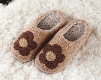 Cozy Slippers,  Womens Slippers, Gift for Her, Heart Slippers, Cozy Slippers, Trendy Slippers, Flower Slippers, Peace Sign Slippers