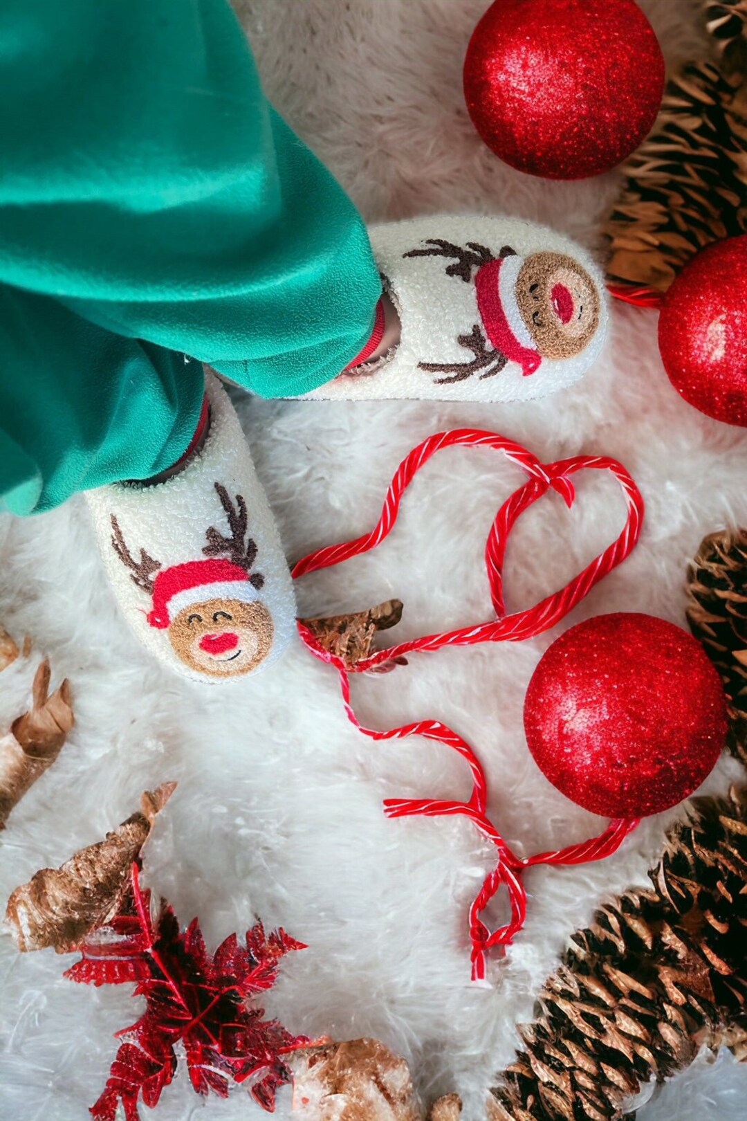 Christmas Slippers, Womens Christmas Slippers, Santa Slippers, Cozy