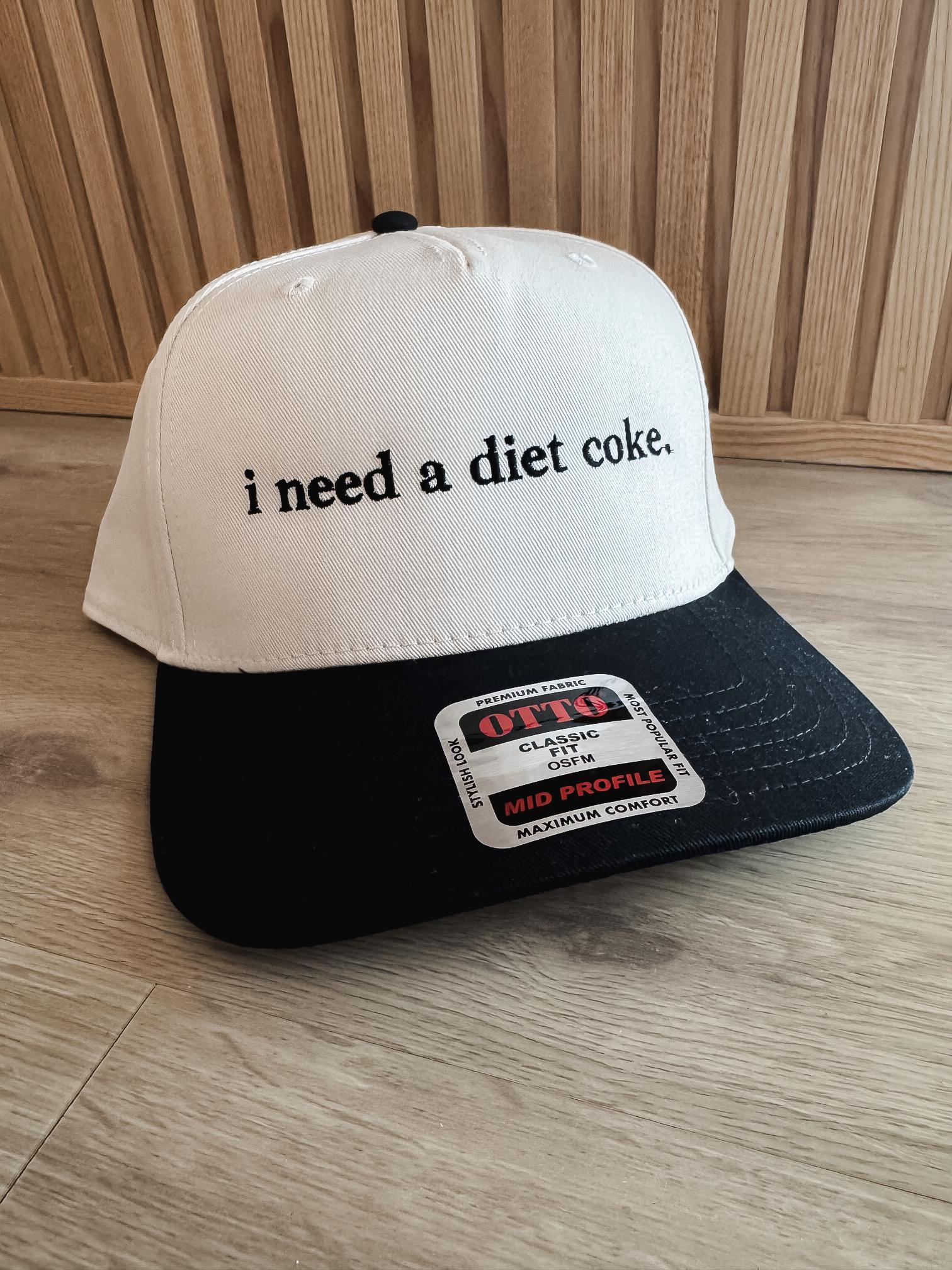 I need a Diet Coke Two-Tone Trucker Hat I Need a Diet Coke Puff Trucker Hat, Coke Lover Hats - Etsy main image 3