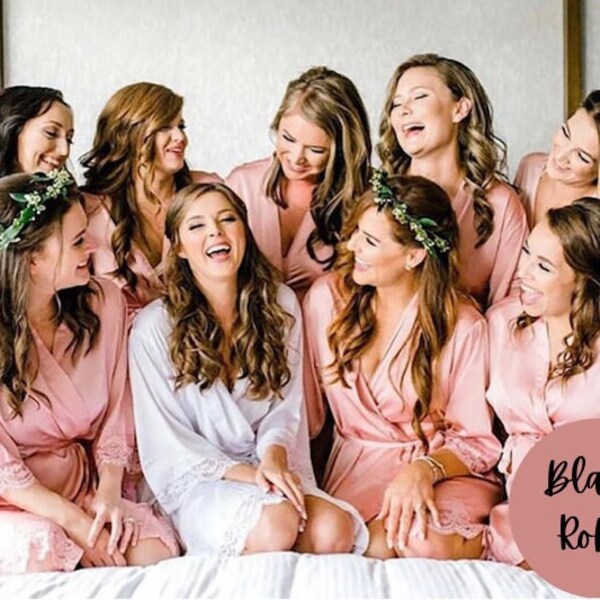 Bridesmaid Robes, Children Robes, Beautiful Robes, Bulk Robes, Satin Robe, Bride Robe, Bridal Party Robes, Robes, Black Robes for Wedding