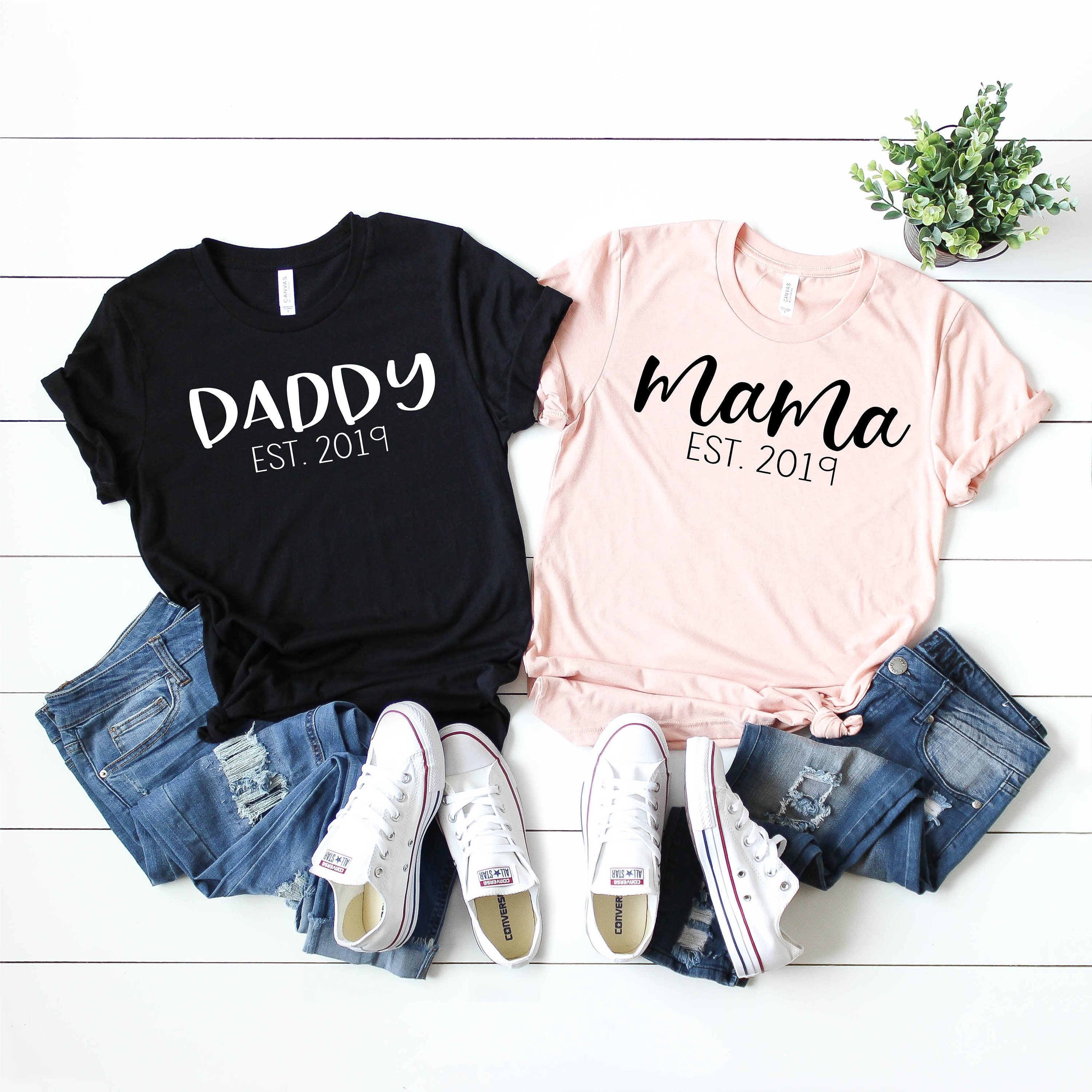 Mama and Daddy Shirt Set Mom and Dad Shirts Mom Shirt Dad Etsy