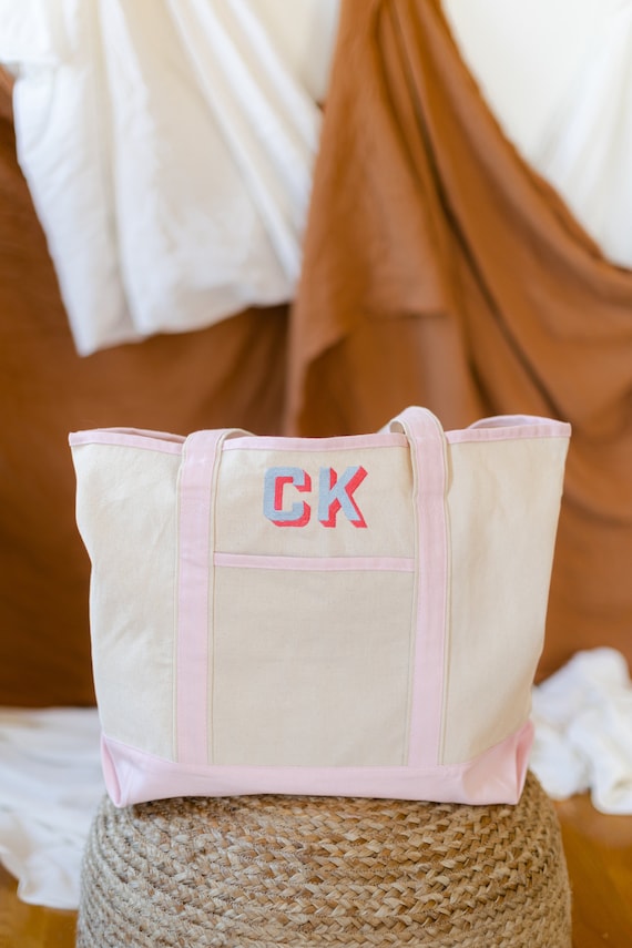 monogrammed boat tote