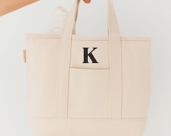 Embroidered Canvas Mini Tote Bag