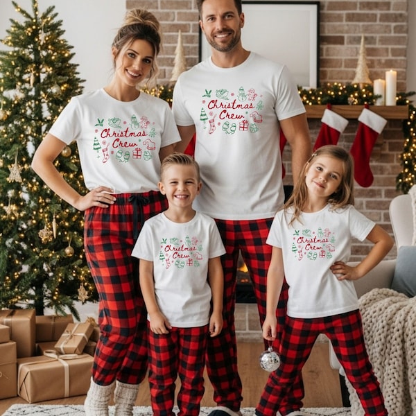 Camisetas navideñas a juego para toda la familia, camisetas navideñas para el equipo