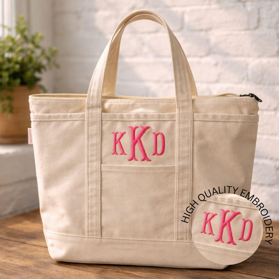Custom Embroidered Canvas Tote Bag, Personalized Gift - Etsy