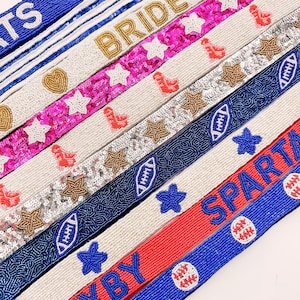 Beaded Gameday Strap, Gameday Bag Strap, Beaded Bag Strap, Graduation Gift, Graduation, Gameday Bag Strap Beaded Game Day Bag Strap