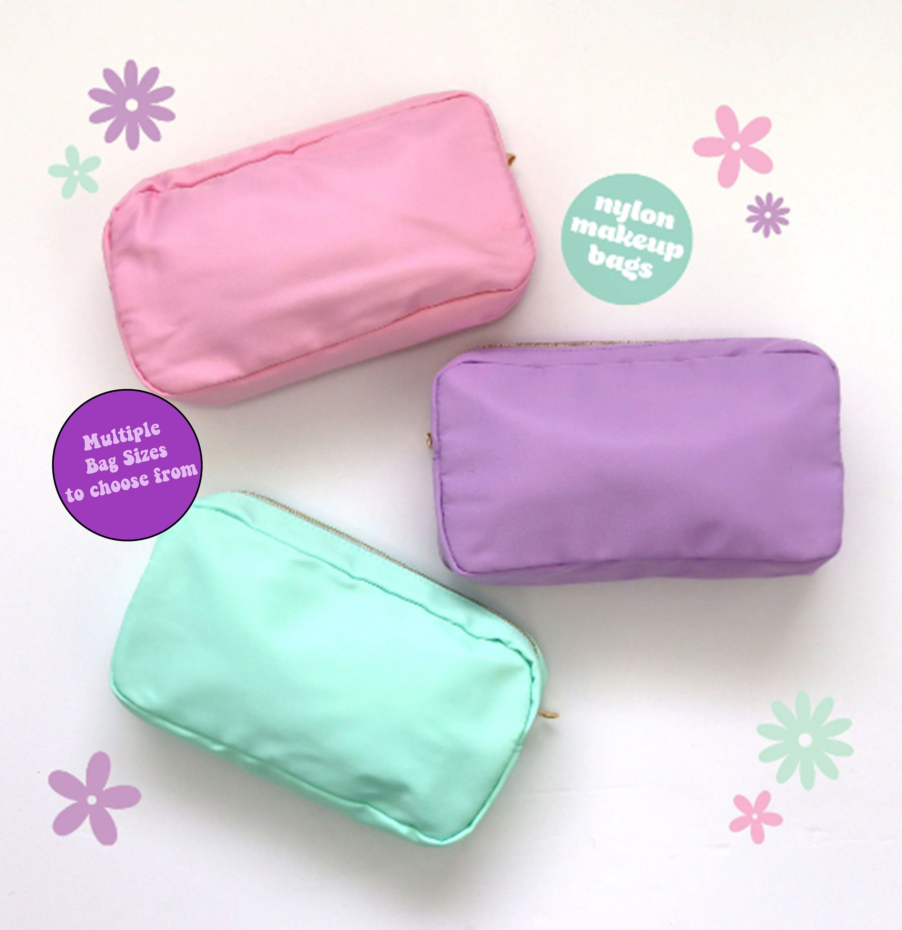 SALE 5 Pcs Blank Bags BULK DEAL 3 Colors Makeup Bag Travel Bag