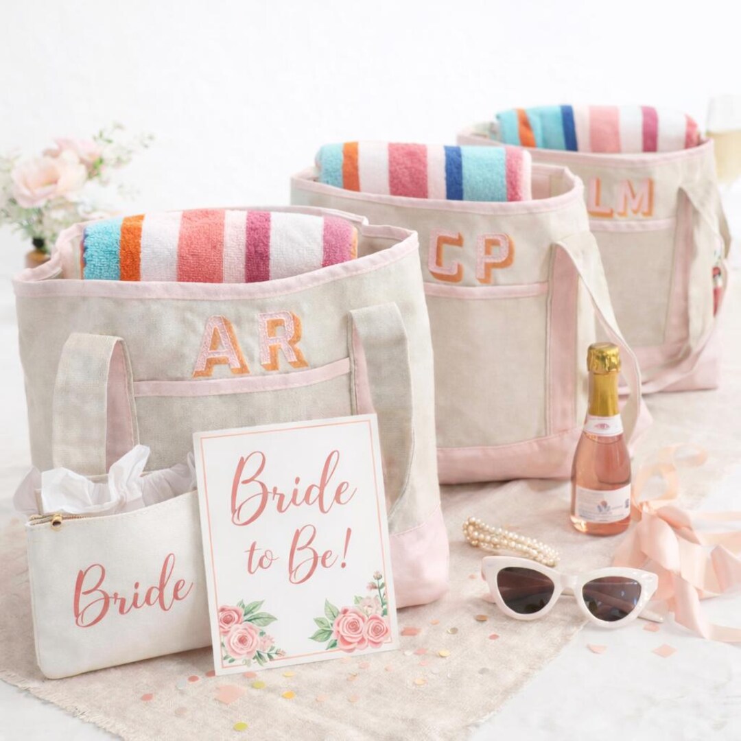 Personalized Bachelorette Tote Bag – Custom Embroidered Bridesmaid ...