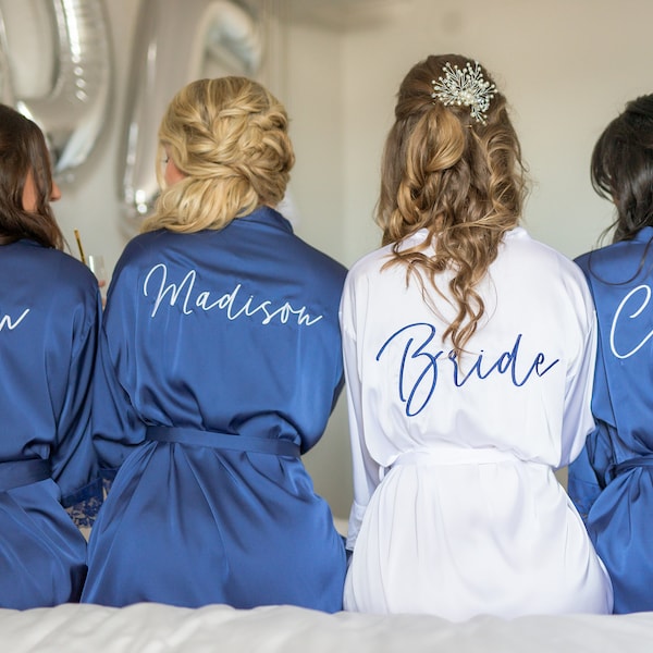 Embroidered Lace Bridal Party Robe, Wedding Getting Ready Outfit