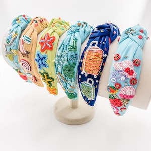 Beaded Knotted Headband: Summer Fruit & Travel Designs