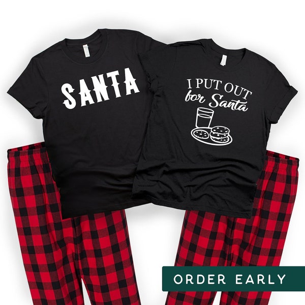 Adult Christmas Pajamas, Couples Christmas Shirts, Couples Christmas Pajamas, Holiday Pajamas, I put out for Santa, Christmas Pjs