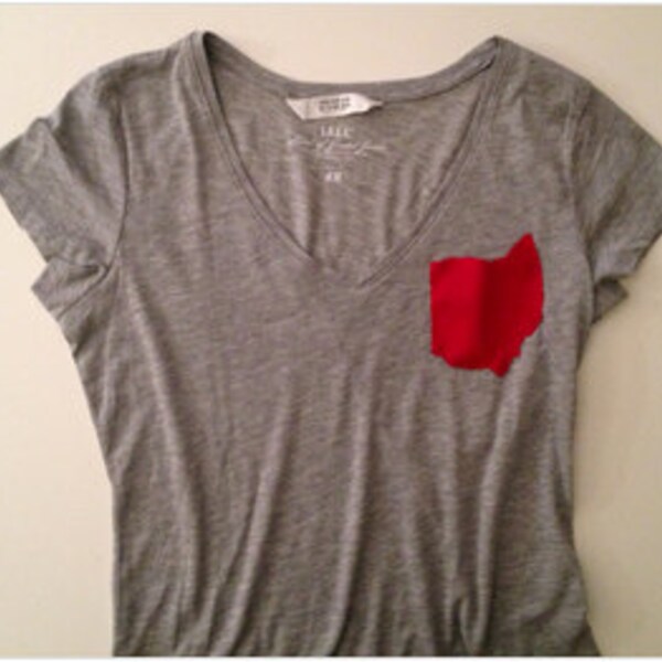 Ohio Pocket V-neck T Shirts Red