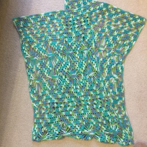 Crochet Shawl, Super Scarf, Handmade Shawl, Soft Shawl, Colorful Shawl, Lacy Wrap, Nursing Privacy Drape, Boho Wrap image 6