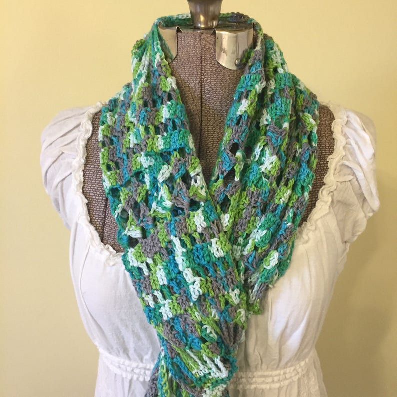 Crochet Shawl, Super Scarf, Handmade Shawl, Soft Shawl, Colorful Shawl, Lacy Wrap, Nursing Privacy Drape, Boho Wrap image 2