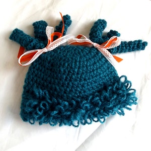 Crochet Toddler Hat, Child Hat, Girl Wig Hat, Funny Baby, Infant Gift, Cabbage Patch inspired, Curly Pigtails, Soft Cap
