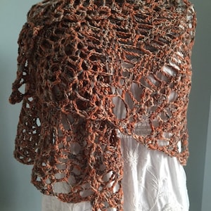 Crochet Shawl, Handmade Shawl, Crochet Wrap, Autumn Shawl, Fall Colors Shawl, Lacy Wrap, Boho Wrap, Lacy Shawl