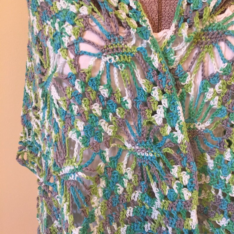 Crochet Shawl, Super Scarf, Handmade Shawl, Soft Shawl, Colorful Shawl, Lacy Wrap, Nursing Privacy Drape, Boho Wrap image 9
