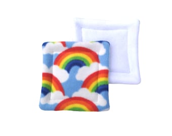 Set of 2 Water Bottle Drip Mats for Small Pets | Rainbows Print