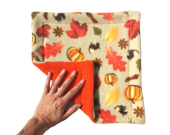 Fleece Pee Potty Pad for Guinea Pigs, Hedgehogs and Small Pets | Autumn Leaves Print