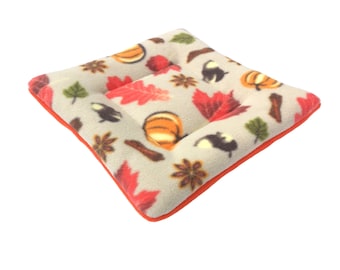 Padded Fleece Sleeping Mat for Guinea Pigs, Hedgehogs and Small Pets | Autumn Leaves Print