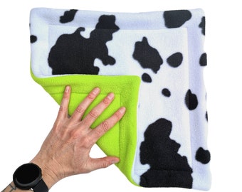 Fleece Pee Potty Pad for Guinea Pigs, Hedgehogs and Small Pets | Cow Print