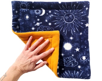 Fleece Pee Potty Pad for Guinea Pigs, Hedgehogs and Small Pets | Celestial Print