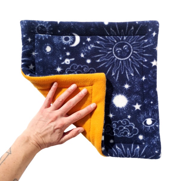 Fleece Pee Potty Pad for Guinea Pigs, Hedgehogs and Small Pets | Celestial Print