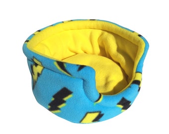 Guinea Pig Fleece Bed | Lightning Strikes Print