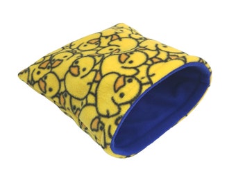 Fleece Snuggle Sack for Small Pets | Sleeping Bag | Bonding Bag | Rubber Ducks Pattern