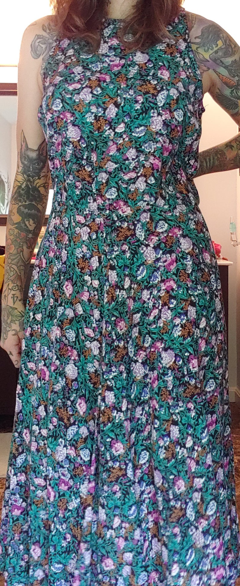 E.D Michaels Vintage Floral Maxi Dress