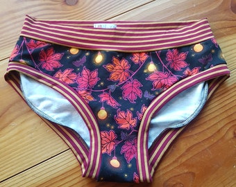 Size 12 m leaves and lights Scrundlewear Jersey cotton elastane knickers pants underwear scrundies