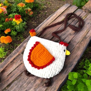 Sac poulet au crochet pour fille
